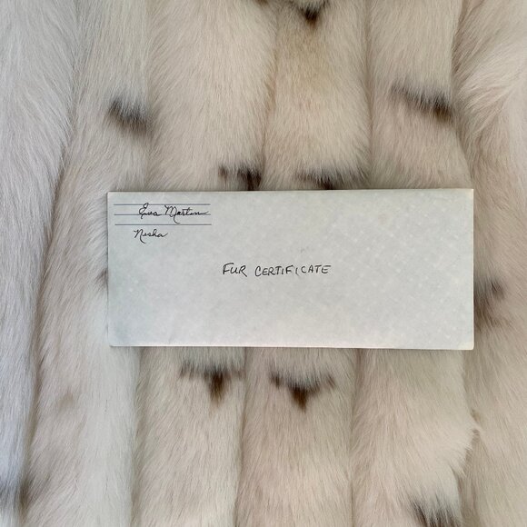 Vintage Fox Fur Coat Spotted Lynx Dyed 27 " Jacket Women's Size Small - Picture 11 of 14